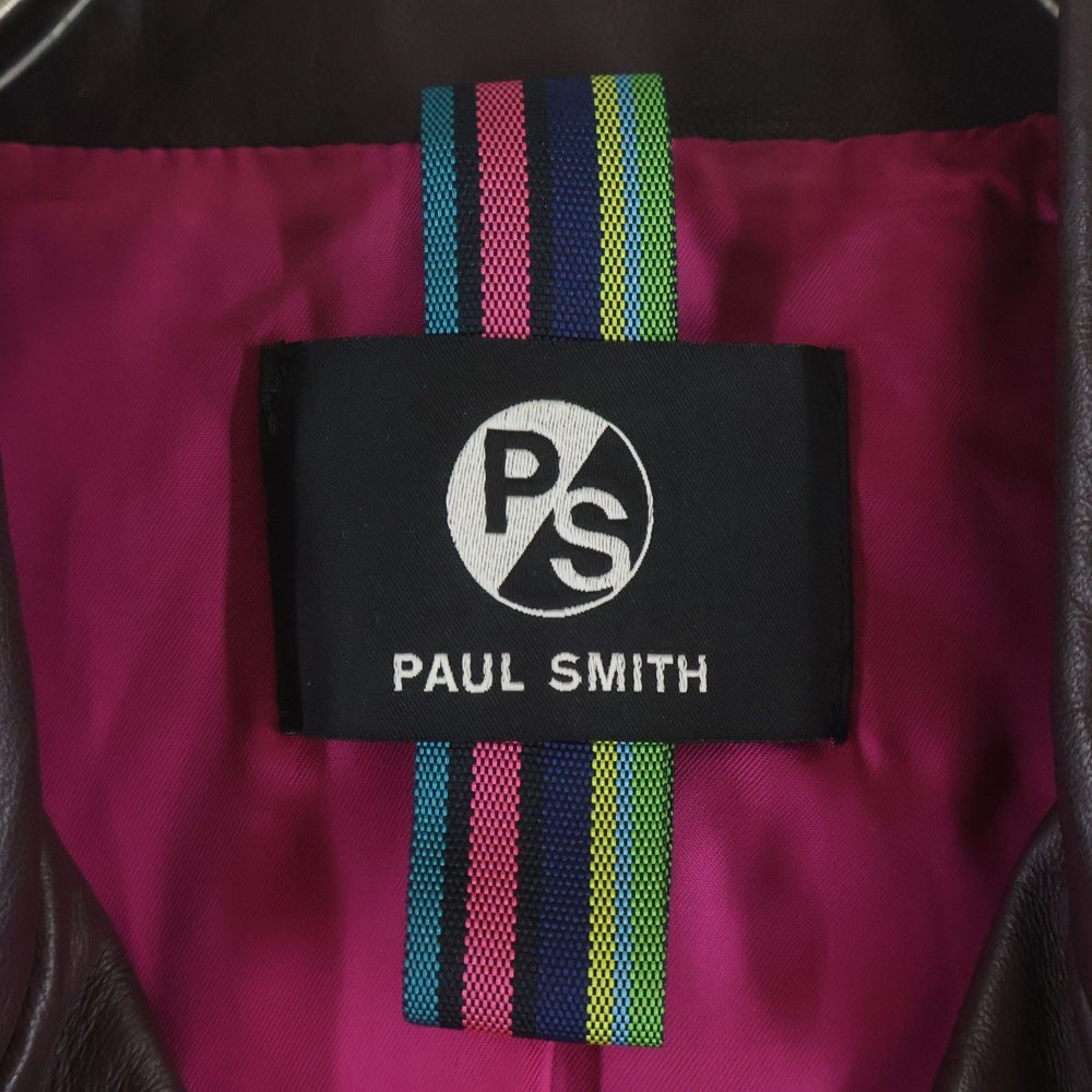 Paul Smith(ポールスミス) シープスキンレザー ダブルライダースジャケット レディース ブラウン