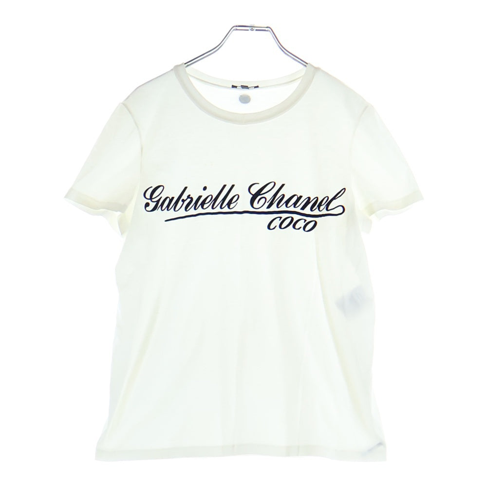CHANEL(シャネル) フロントロゴプリント クルーネック半袖Tシャツ カットソー ホワイト P57403K07507