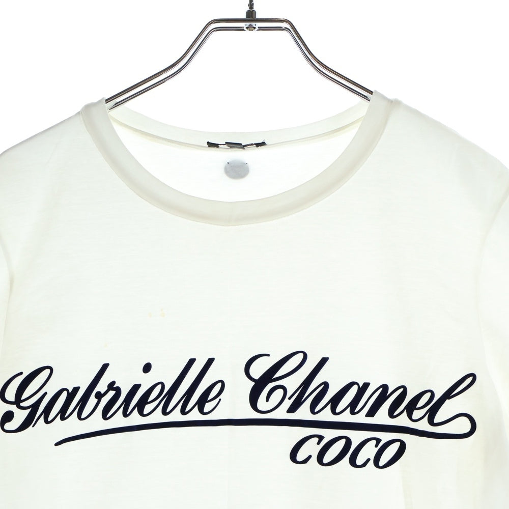 CHANEL(シャネル) フロントロゴプリント クルーネック半袖Tシャツ カットソー ホワイト P57403K07507