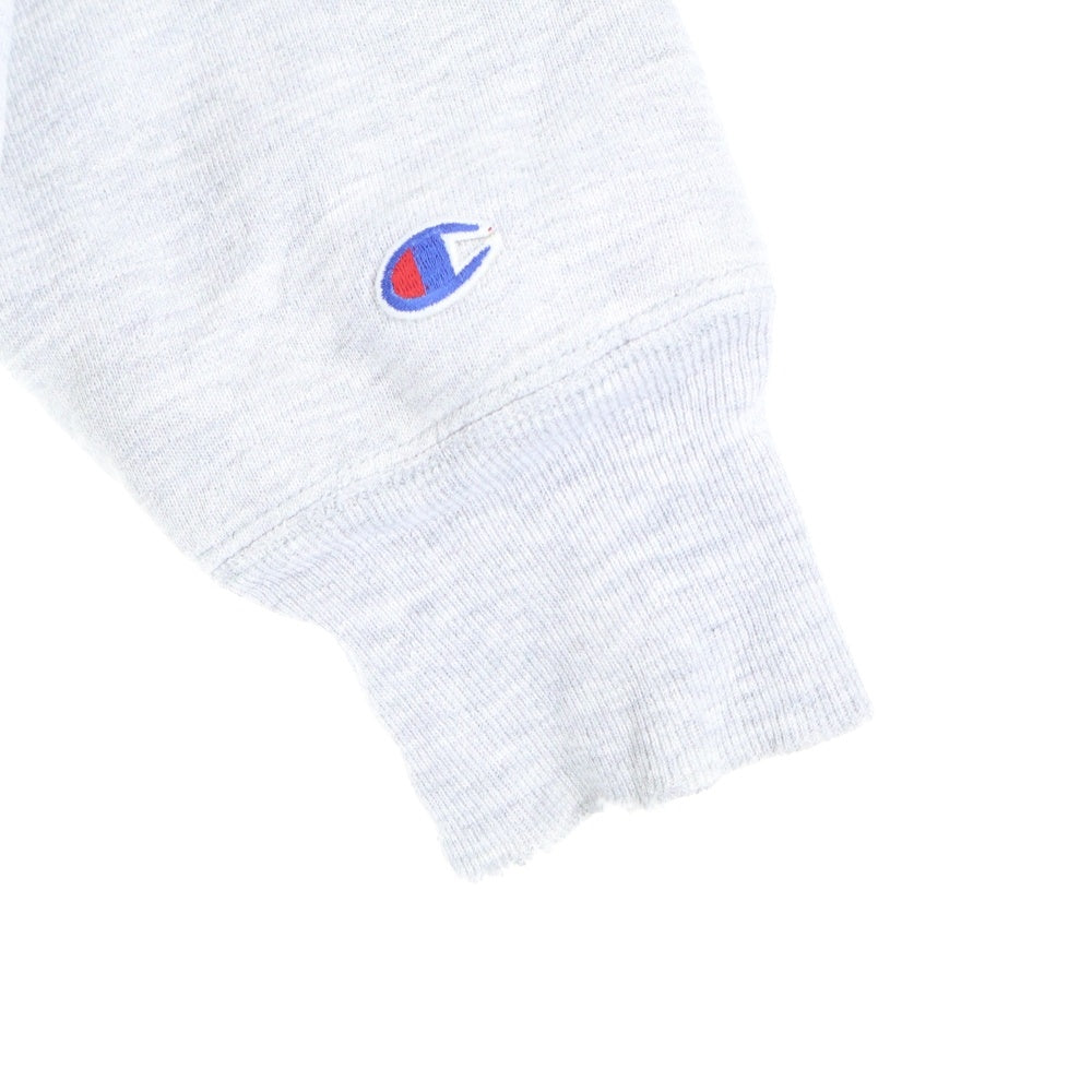CHAMPION(チャンピオン) 80S REVERSEWEAVE DOUBLE FACE ヴィンテージ リバースウィーブ ダブルフェイス USA製 染み込みプリント クルーネックスウェットトレーナー グレー