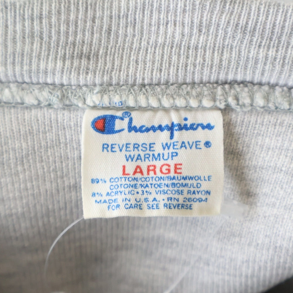 CHAMPION(チャンピオン) 80S REVERSEWEAVE DOUBLE FACE ヴィンテージ リバースウィーブ ダブルフェイス USA製 染み込みプリント クルーネックスウェットトレーナー グレー