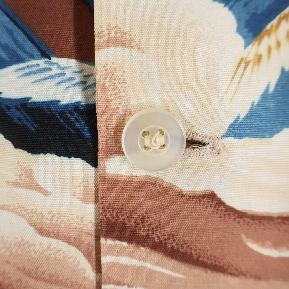 VINTAGE(ヴィンテージ) 50-60S PENNY'S S/S HAWAIIAN SHIRT ヴィンテージ ペニーズ 日本製 鶴 和柄 半袖ハワイアンシャツ ブラウン/ベージュ