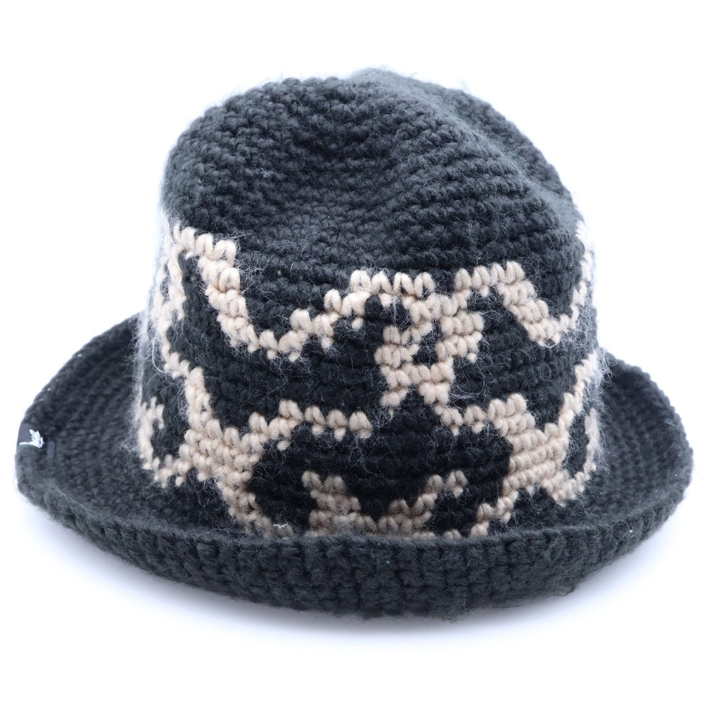 STUSSY(ステューシー) KNIT BUCKET HAT ニットバケット クラッシャーハット キャップ 帽子 ブラック