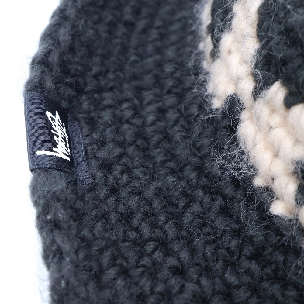 STUSSY(ステューシー) KNIT BUCKET HAT ニットバケット クラッシャーハット キャップ 帽子 ブラック