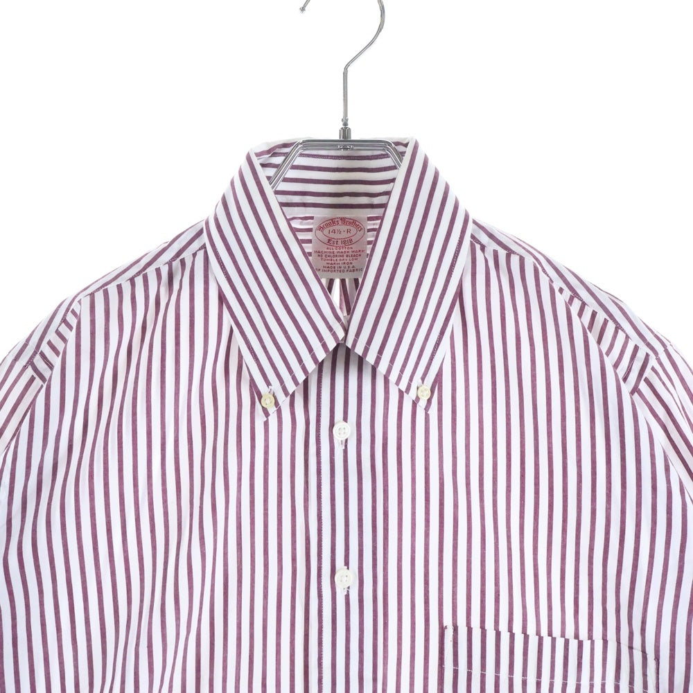 BROOKS BROTHERS(ブルックス ブラザーズ) 90S VINTAGE ボタンダウン コットン ストライプ 長袖シャツ ホワイト/バーガンディ