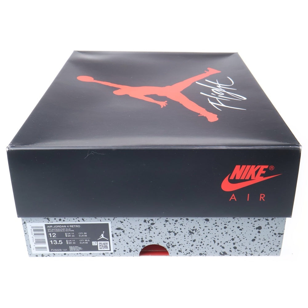 NIKE(ナイキ) AIR JORDAN 4 RETRO INDUSTRIAL BLUE エアジョーダン4 レトロ インダストリアルブルー ミッドカットスニーカー ホワイト/ブルー US12/30cm FV5029-141