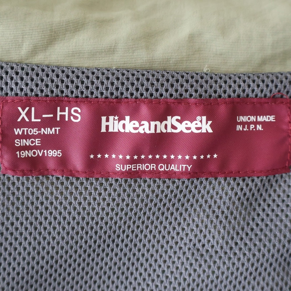 Hideandseek(ハイドアンドシーク) 25AW TRACK JACKET インナーメッシュ ナイロン ジップアップトラックジャケット カーキ HP-080125