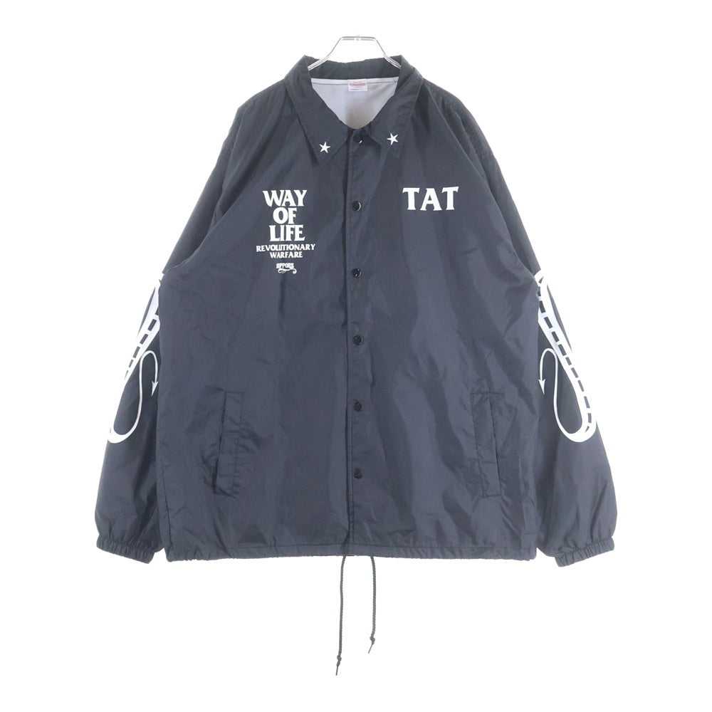 RATS(ラッツ) 24AW ×TAT 30TH COACH JACKET 背面プリント スナップボタン ナイロン コーチジャケット ブラック 7059-01
