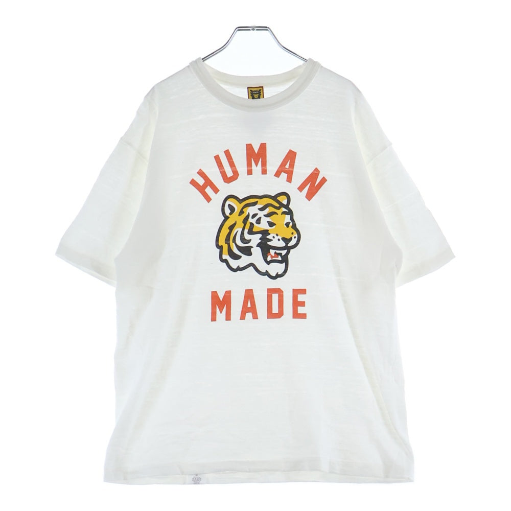 HUMAN MADE(ヒューマンメイド) フロントロゴデザイン クルーネック カットソー 半袖Tシャツ ホワイト