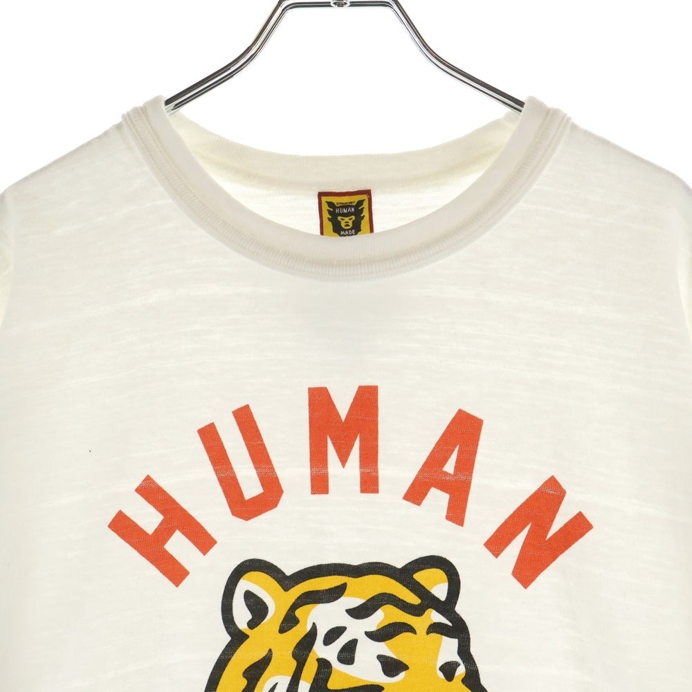 HUMAN MADE(ヒューマンメイド) フロントロゴデザイン クルーネック カットソー 半袖Tシャツ ホワイト