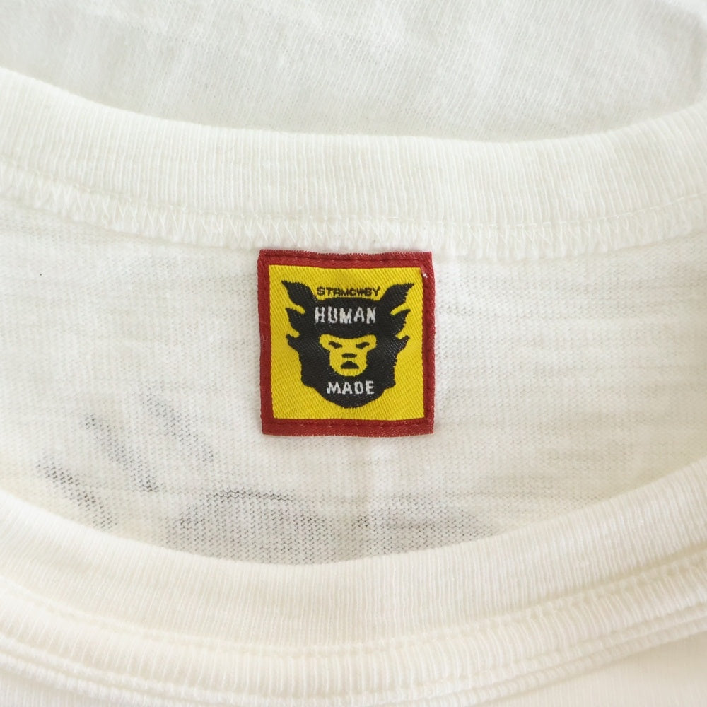 HUMAN MADE(ヒューマンメイド) フロントロゴデザイン クルーネック カットソー 半袖Tシャツ ホワイト