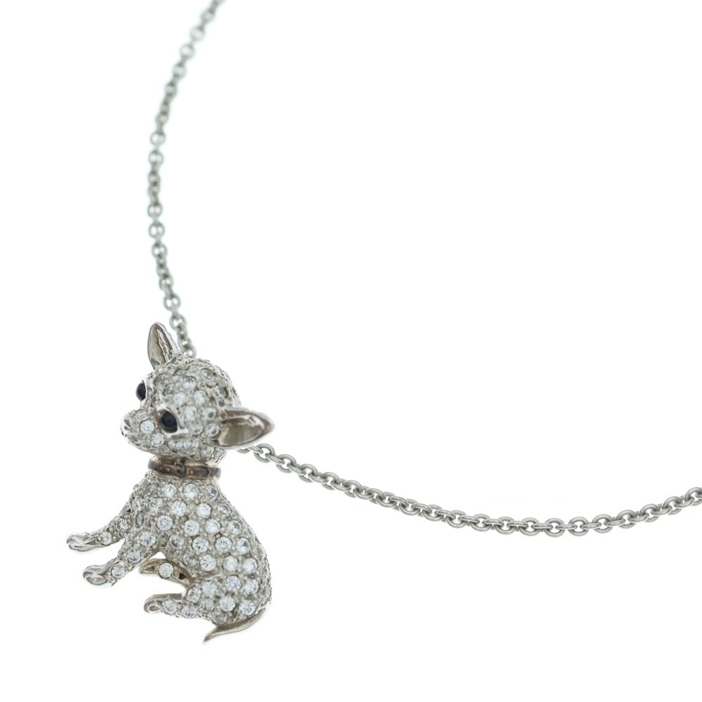 Justin Davis(ジャスティンデイヴィス) ×KIYOHARU MARY NECKLACE 清春 マリー ジルコニア チワワモチーフ ロールチェーンネックレス シルバー SNJ1006 レディース