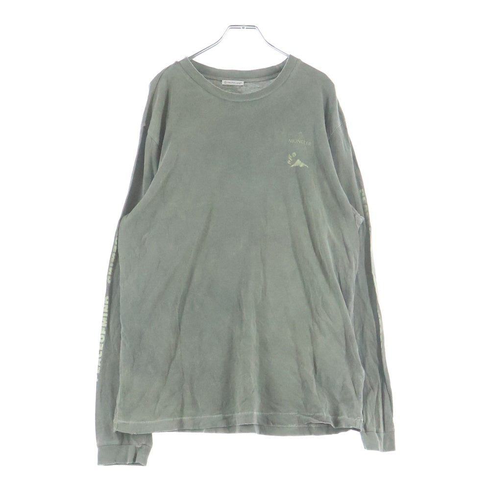 MONCLER(モンクレール) 21AW MAGLIA マグリア フロントロゴ クルーネック長袖Tシャツ カットソー カーキ G20918D000010