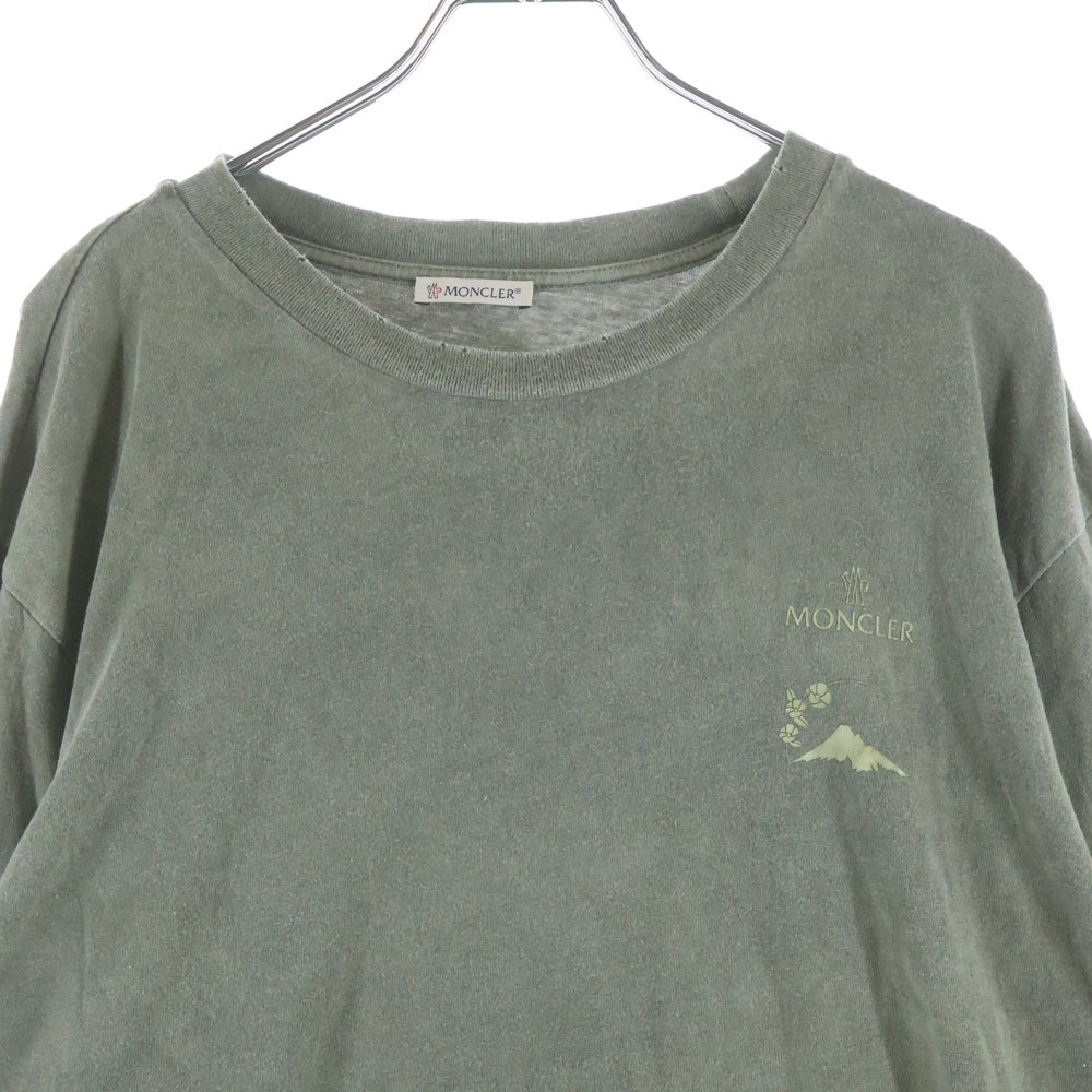 MONCLER(モンクレール) 21AW MAGLIA マグリア フロントロゴ クルーネック長袖Tシャツ カットソー カーキ G20918D000010