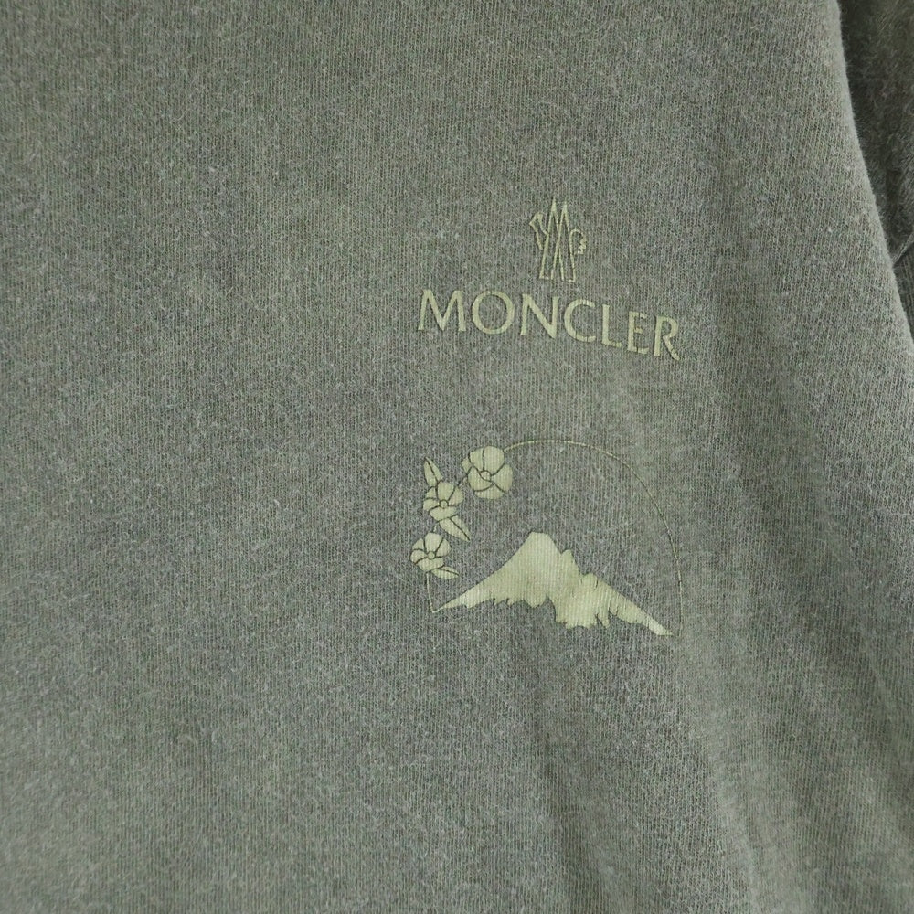 MONCLER(モンクレール) 21AW MAGLIA マグリア フロントロゴ クルーネック長袖Tシャツ カットソー カーキ G20918D000010