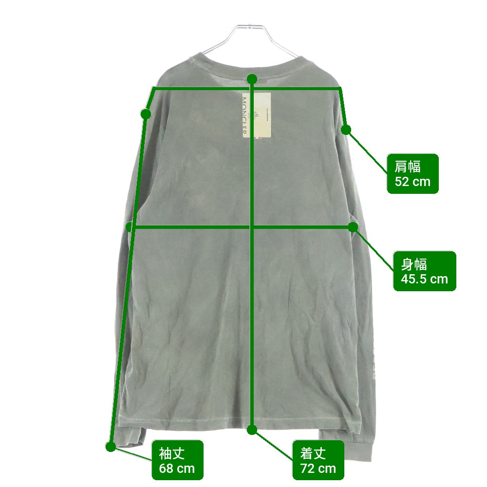 MONCLER(モンクレール) 21AW MAGLIA マグリア フロントロゴ クルーネック長袖Tシャツ カットソー カーキ G20918D000010