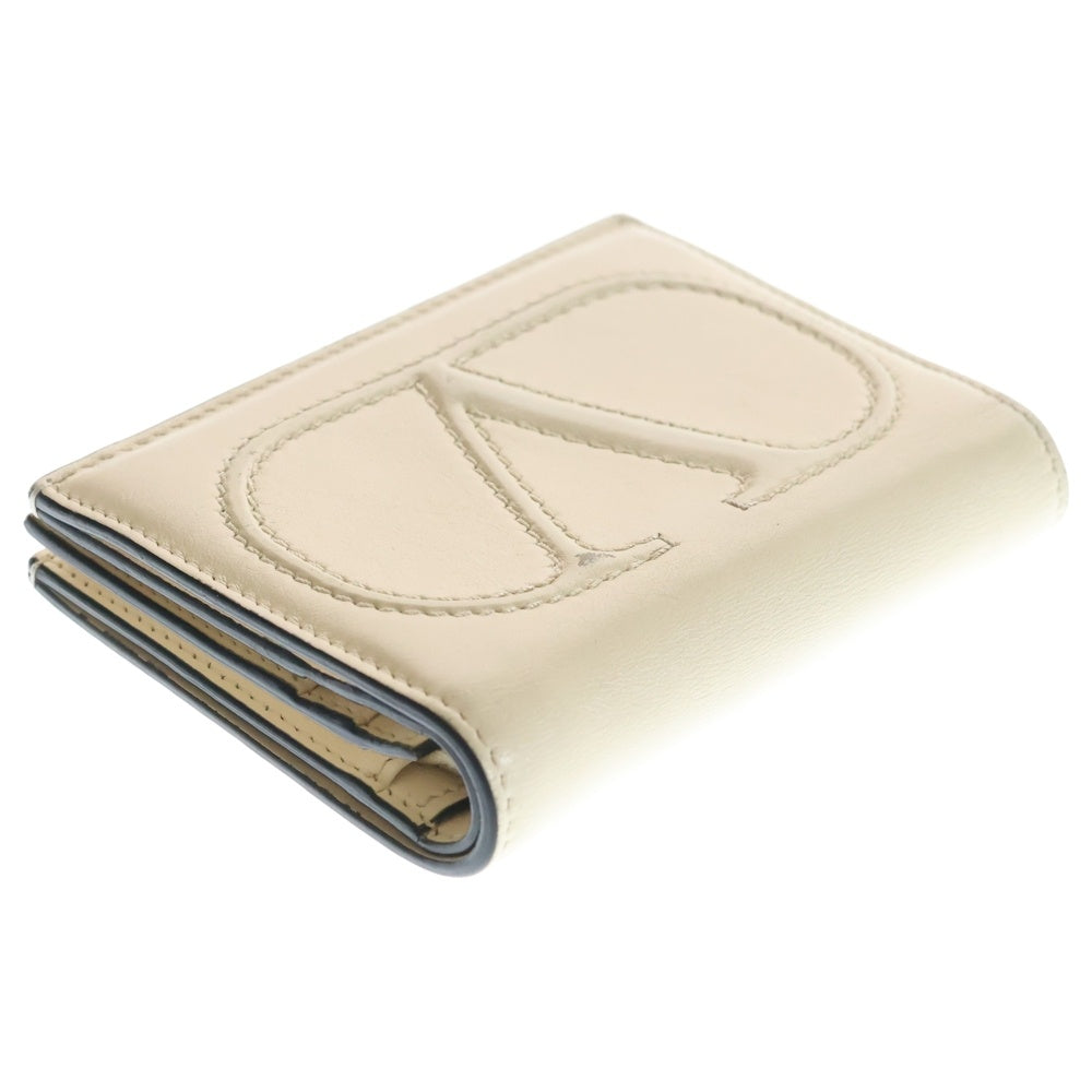VALENTINO(ヴァレンティノ) Vスリングロゴ コンパクト 二つ折り財布 ウォレット ベージュ レディース 4W5P0P39YPP