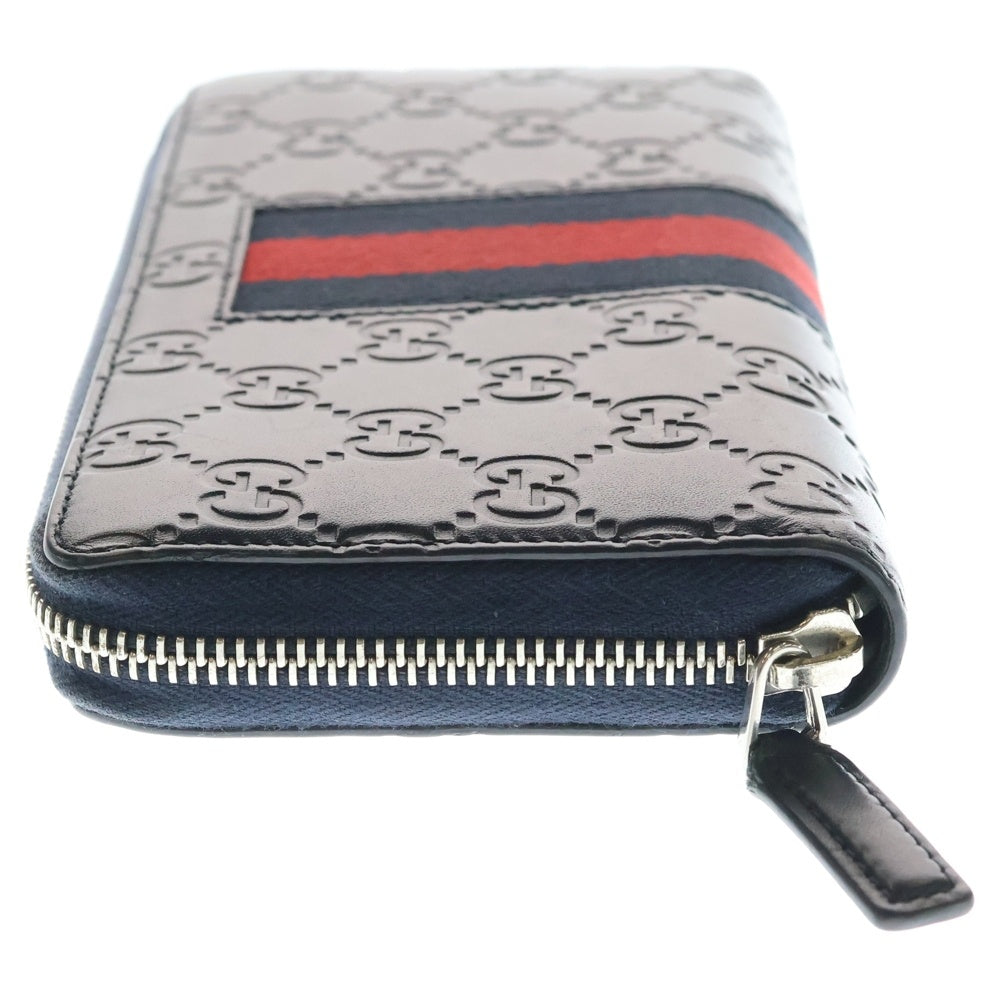 GUCCI(グッチ) SHERRY LINE シェリーライン GGスプリーム 総柄 レザー ロングウオレット 長財布 ブラック 408831