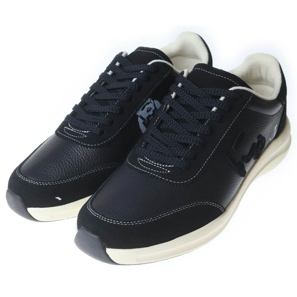Sangacio(サンガッチョ) ×BRANDALISED NYU BLOW ブランダライズド にゅ ブロー バンクシーグラフィティフォトプリント レザー ローカットスニーカー ブラック US10/28cm レディース