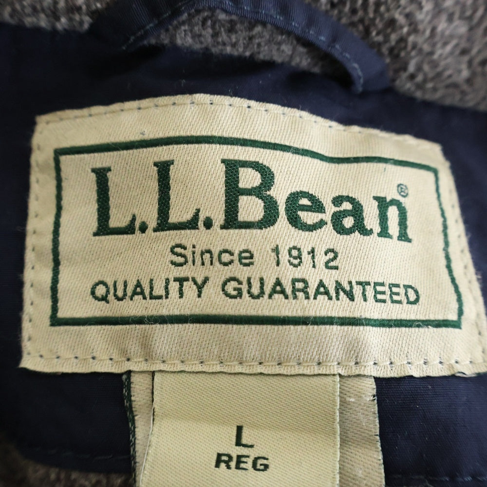 L.L.Bean(エルエルビーン) 90S VINTAGE ヴィンテージ フロントロゴ刺繍 ジップアップ ウォームアップ ナイロンジャケット ネイビー