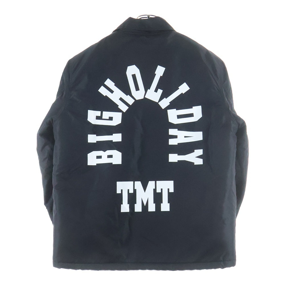 T.M.T(ティーエムティー) BIG LOGO NYLON BOA JACKET ビッグ ロゴ ボア スナップボタン ナイロンジャケット ブラック TJK-F2303