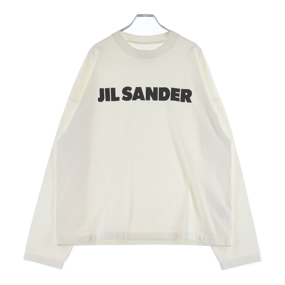 JIL SANDER(ジルサンダー) 24AW フロントロゴプリント クルーネック ロングスリーブ 長袖Tシャツ カットソー ホワイト J22GC0136 J45148
