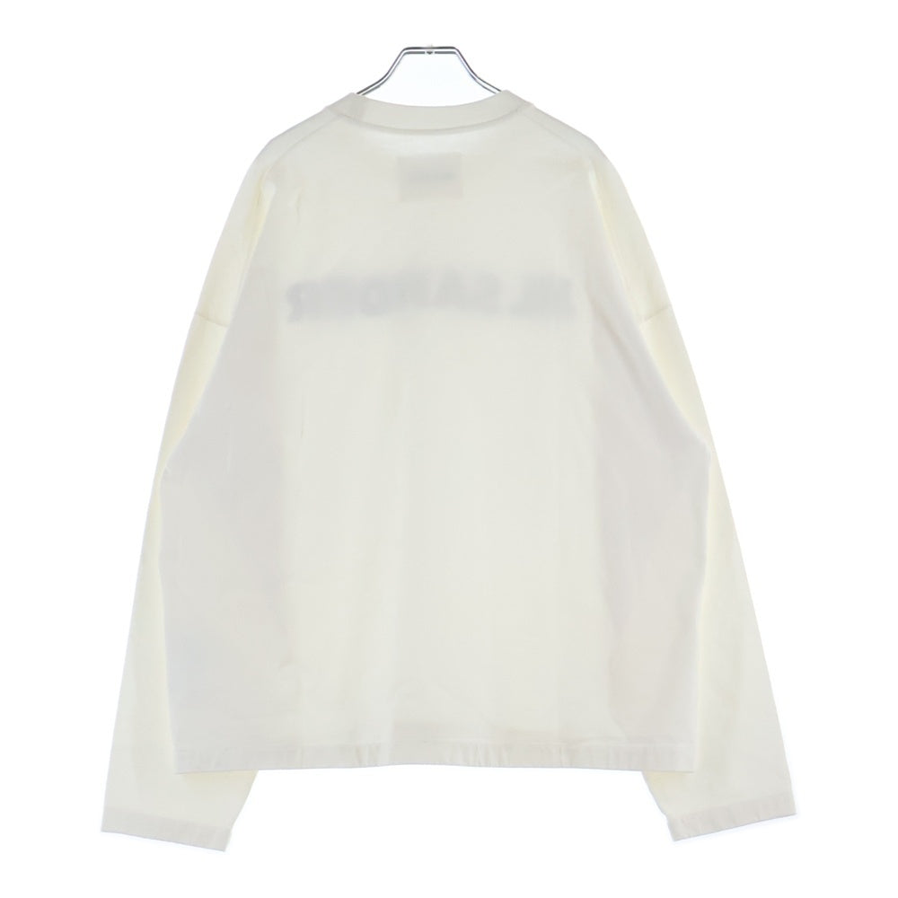JIL SANDER(ジルサンダー) 24AW フロントロゴプリント クルーネック ロングスリーブ 長袖Tシャツ カットソー ホワイト J22GC0136 J45148