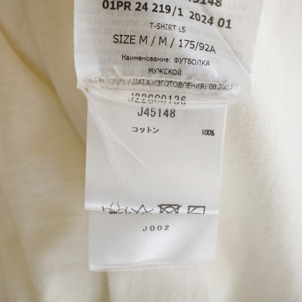 JIL SANDER(ジルサンダー) 24AW フロントロゴプリント クルーネック ロングスリーブ 長袖Tシャツ カットソー ホワイト J22GC0136 J45148