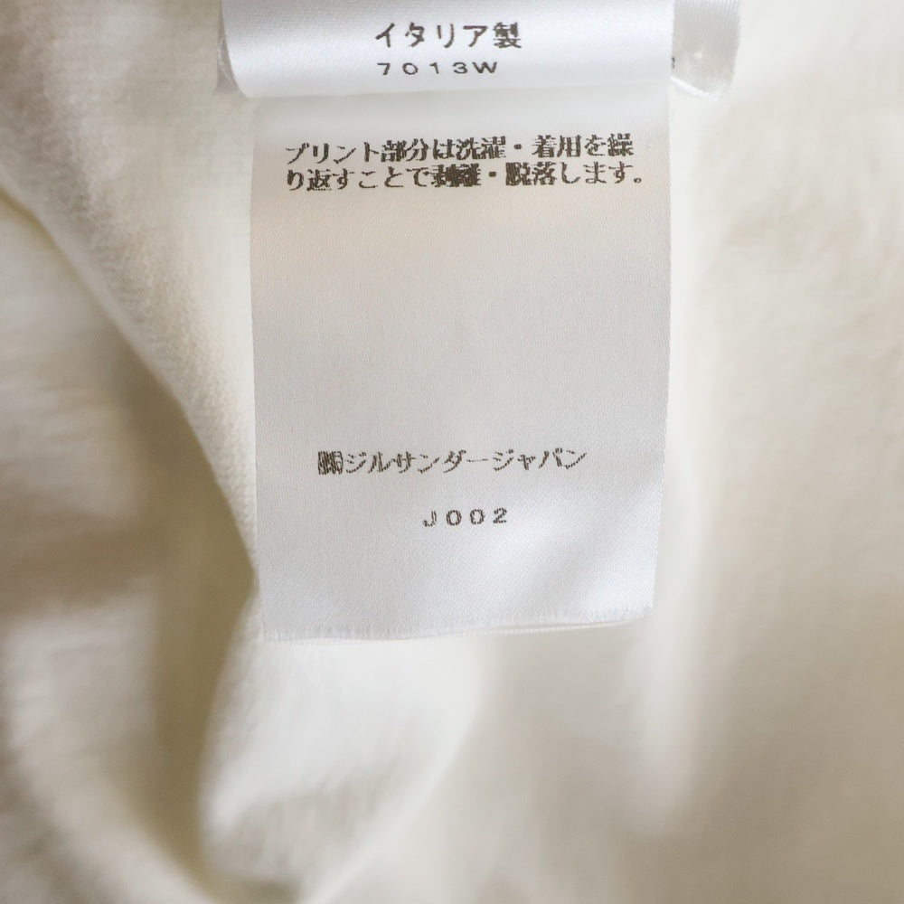 JIL SANDER(ジルサンダー) 24AW フロントロゴプリント クルーネック ロングスリーブ 長袖Tシャツ カットソー ホワイト J22GC0136 J45148
