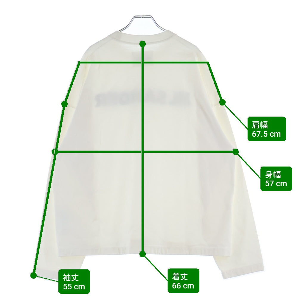 JIL SANDER(ジルサンダー) 24AW フロントロゴプリント クルーネック ロングスリーブ 長袖Tシャツ カットソー ホワイト J22GC0136 J45148