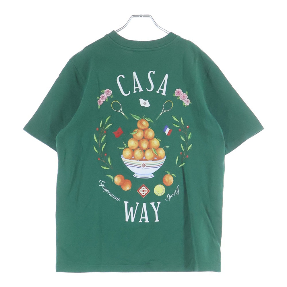 CASABLANCA(カサブランカ) 24SS CASA WAY T-SHIRT 両面プリントTシャツ 半袖クルーネックカットソー グリーン MPS24-JTS-001-07