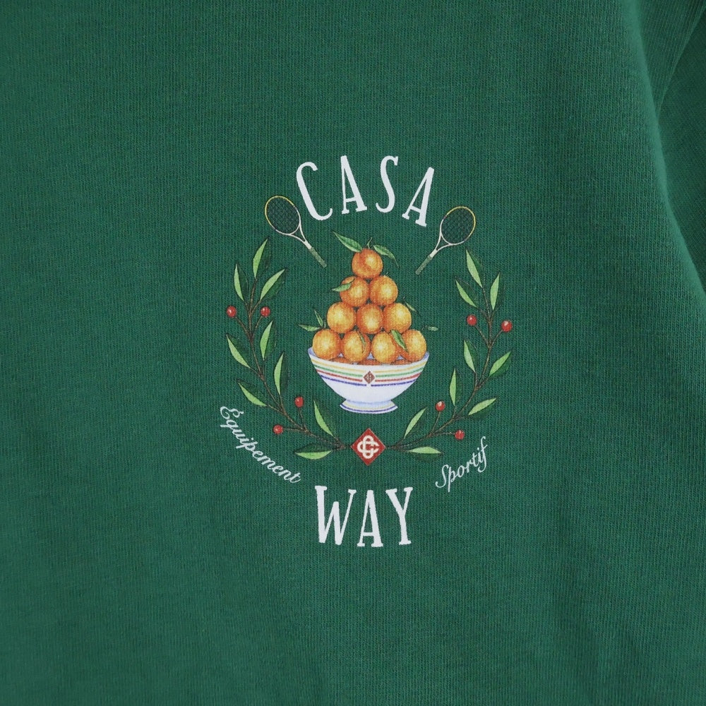 CASABLANCA(カサブランカ) 24SS CASA WAY T-SHIRT 両面プリントTシャツ 半袖クルーネックカットソー グリーン MPS24-JTS-001-07