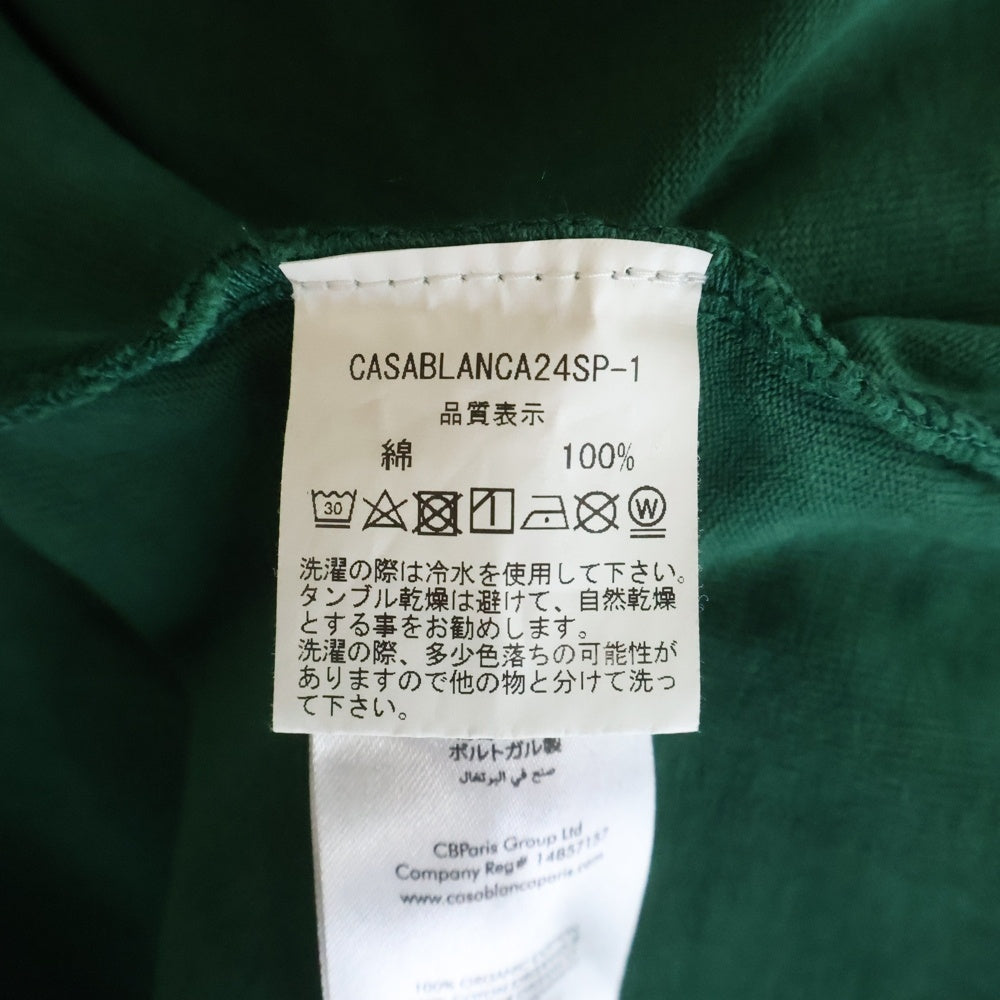 CASABLANCA(カサブランカ) 24SS CASA WAY T-SHIRT 両面プリントTシャツ 半袖クルーネックカットソー グリーン MPS24-JTS-001-07