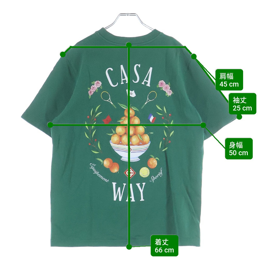 CASABLANCA(カサブランカ) 24SS CASA WAY T-SHIRT 両面プリントTシャツ 半袖クルーネックカットソー グリーン MPS24-JTS-001-07