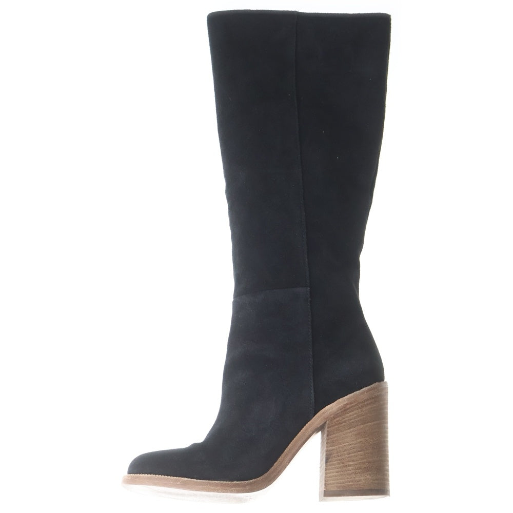 UGG(アグ) MAEVA マエヴァ 編み込みライン スウェード ロングヒールブーツ レディース ブラック 1018941