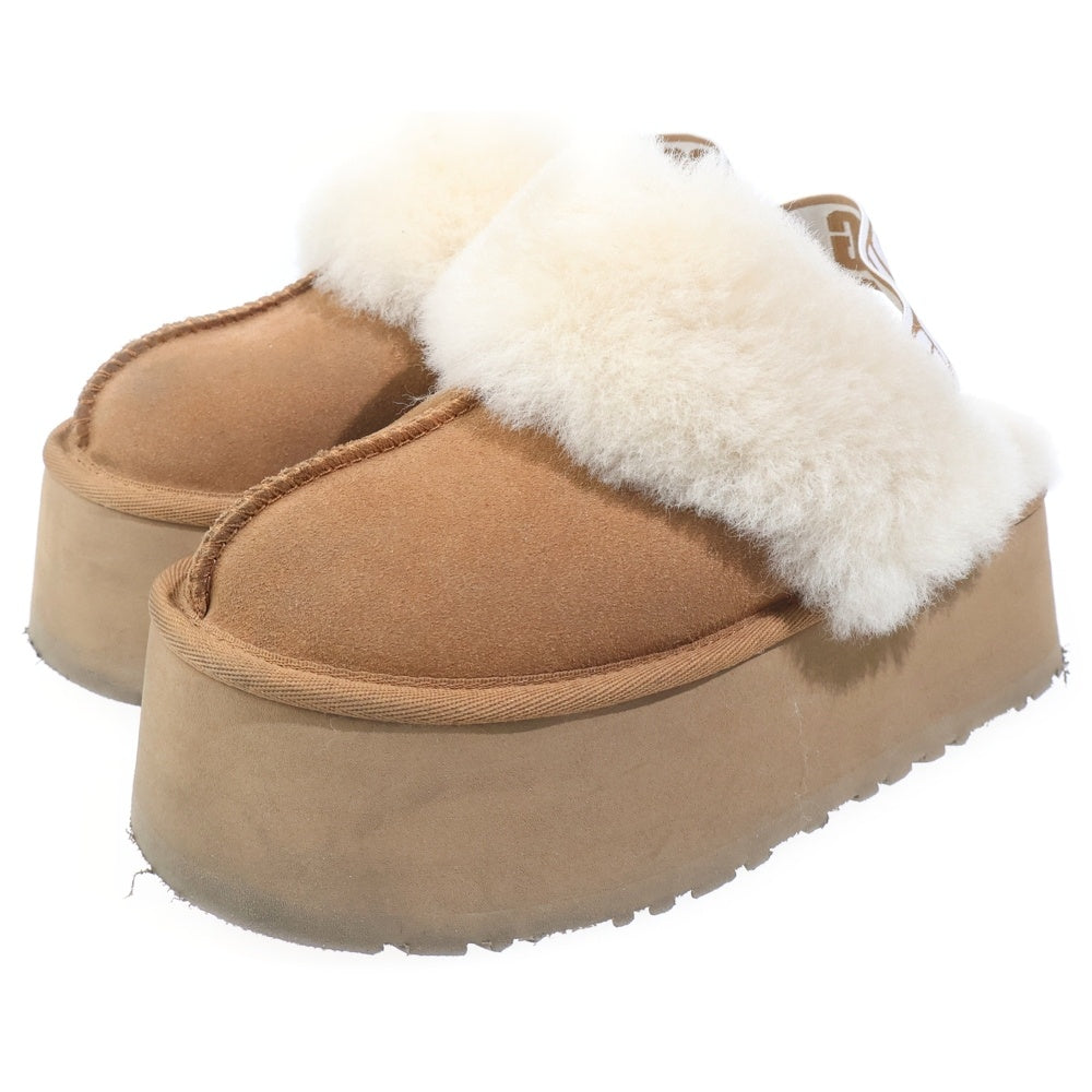 UGG(アグ) FUNKETTE ファンケット ファー付き プラットフォーム 厚底サンダル レディース ブラウン 1113474