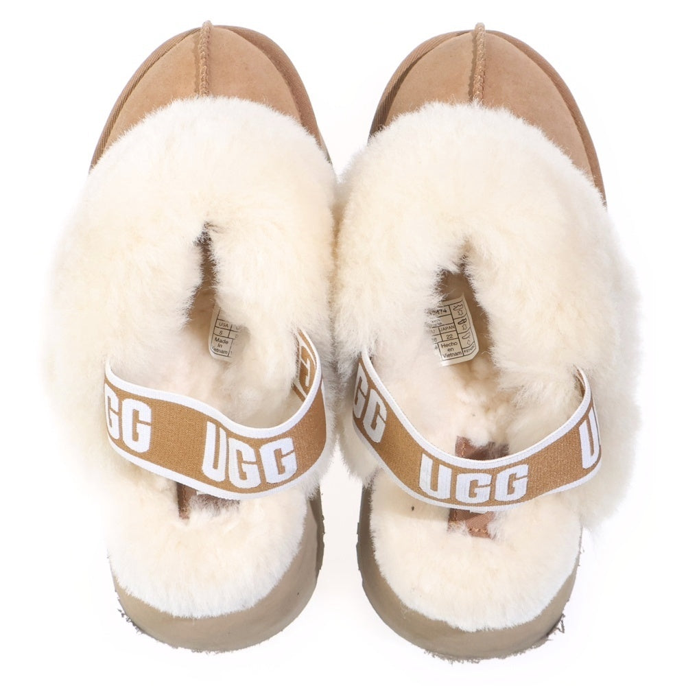 UGG(アグ) FUNKETTE ファンケット ファー付き プラットフォーム 厚底サンダル レディース ブラウン 1113474