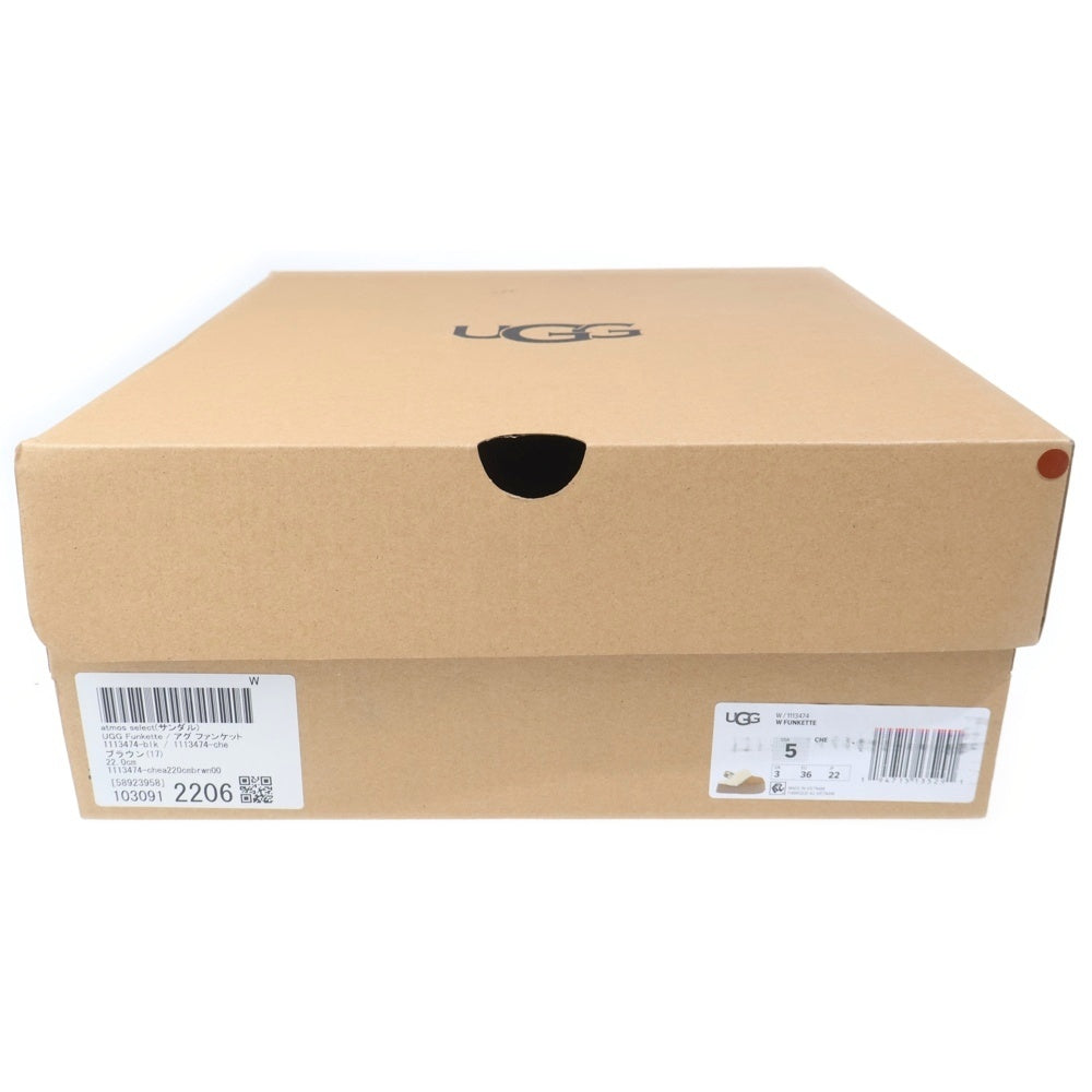 UGG(アグ) FUNKETTE ファンケット ファー付き プラットフォーム 厚底サンダル レディース ブラウン 1113474