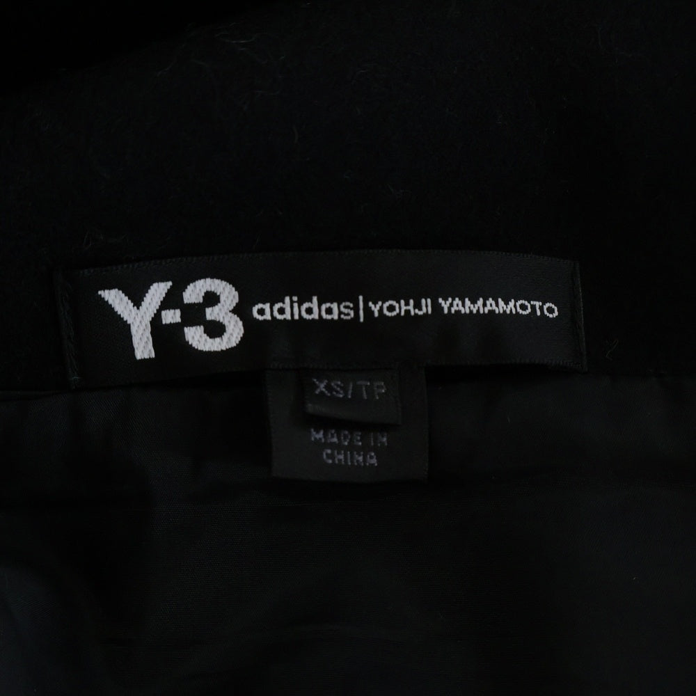 Y-3(ワイスリー) エンブロイダリーデザイン ベルト付き ウール混 スカート レディース ブラック CE8670