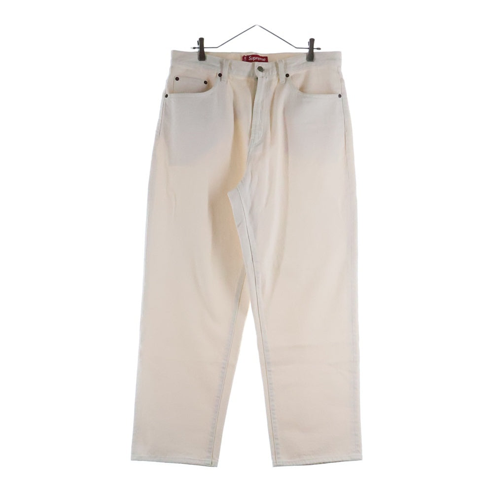 SUPREME(シュプリーム) 24SS Baggy Jean Natural ロゴエンブロイダリー バギージーンズ ナチュラル デニムパンツ ホワイト 32