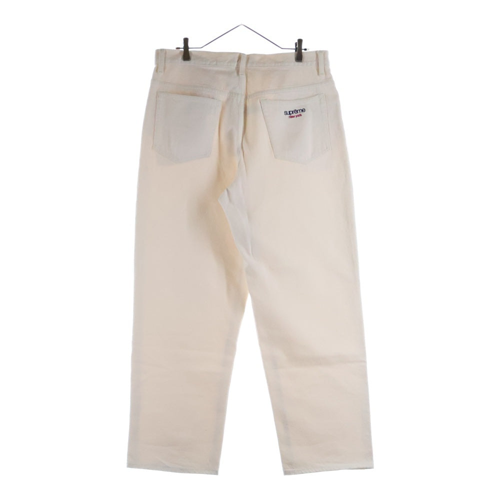 SUPREME(シュプリーム) 24SS Baggy Jean Natural ロゴエンブロイダリー バギージーンズ ナチュラル デニムパンツ ホワイト 32