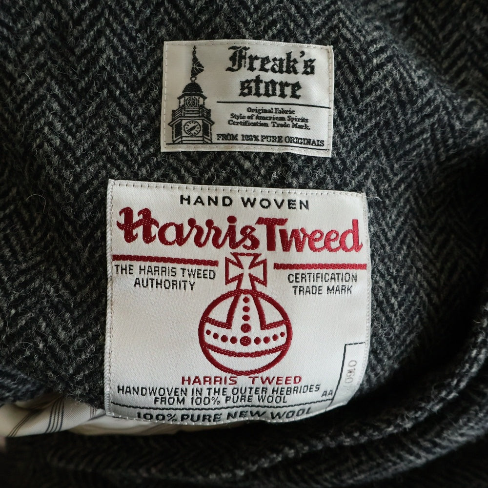 Harris Tweed(ハリスツイード) ウール キュプラ裏地 ノッチドラペル シングルテーラードジャケット グレー 133-1512