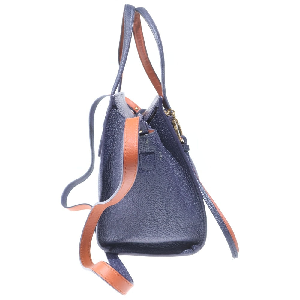 Salvatore Ferragamo(サルヴァトーレ フェラガモ) AMY エイミー ガンチーニバックル レザートートバック ブルー/ブラウン