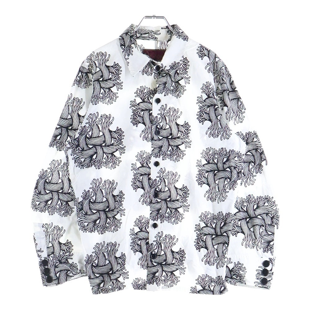 Christopher Nemeth(クリストファーネメス) ROPE PATTERN SHIRT ロープ パターン シャツ 縄柄 ボタンアップ長袖シャツ ホワイト 18752