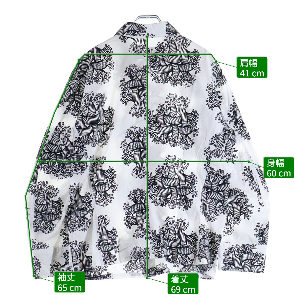 Christopher Nemeth(クリストファーネメス) ROPE PATTERN SHIRT ロープ パターン シャツ 縄柄 ボタンアップ長袖シャツ ホワイト 18752