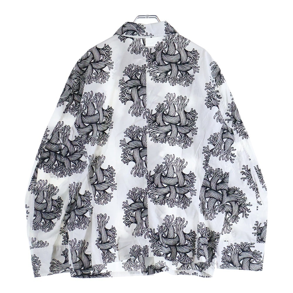 Christopher Nemeth(クリストファーネメス) ROPE PATTERN SHIRT ロープ パターン シャツ 縄柄 ボタンアップ長袖シャツ ホワイト 18752