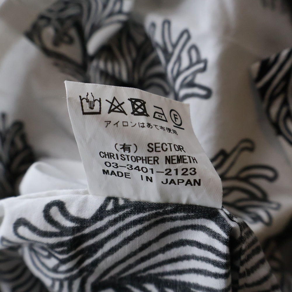 Christopher Nemeth(クリストファーネメス) ROPE PATTERN SHIRT ロープ パターン シャツ 縄柄 ボタンアップ長袖シャツ ホワイト 18752