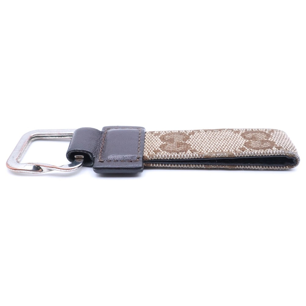 GUCCI(グッチ) GGキャンバス レザーキーリング キーホルダー ブラウン レディース