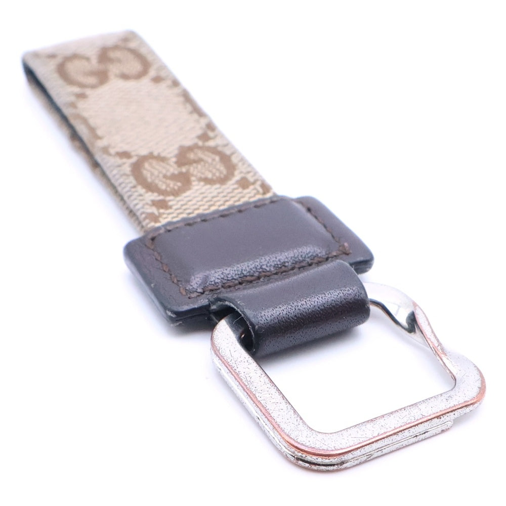 GUCCI(グッチ) GGキャンバス レザーキーリング キーホルダー ブラウン レディース