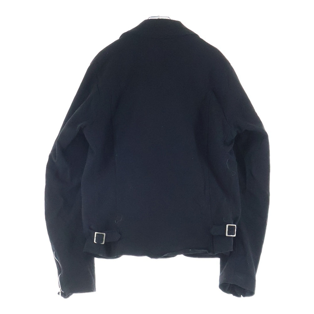 COMME des GARCONS HOMME(コムデギャルソンオム) 10AW ポリ縮絨 アームポケット ダブルライダースジャケット ブラック HF-J055 AD2010